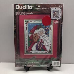 Bucilla I Believe in Santa Picture/Pillow Counted Cross Stitch Kit 83396